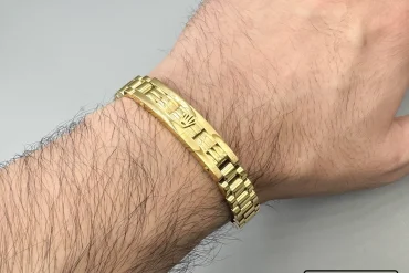دستبند رولکس طلایی رنگ ثابت استیل316|14040517