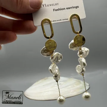 گوشواره آویزی مرواریدی زنانه |14040566 - Image 4