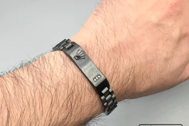 دستبند مشکی رولکس مردانه رنگ ثابت|14040526
