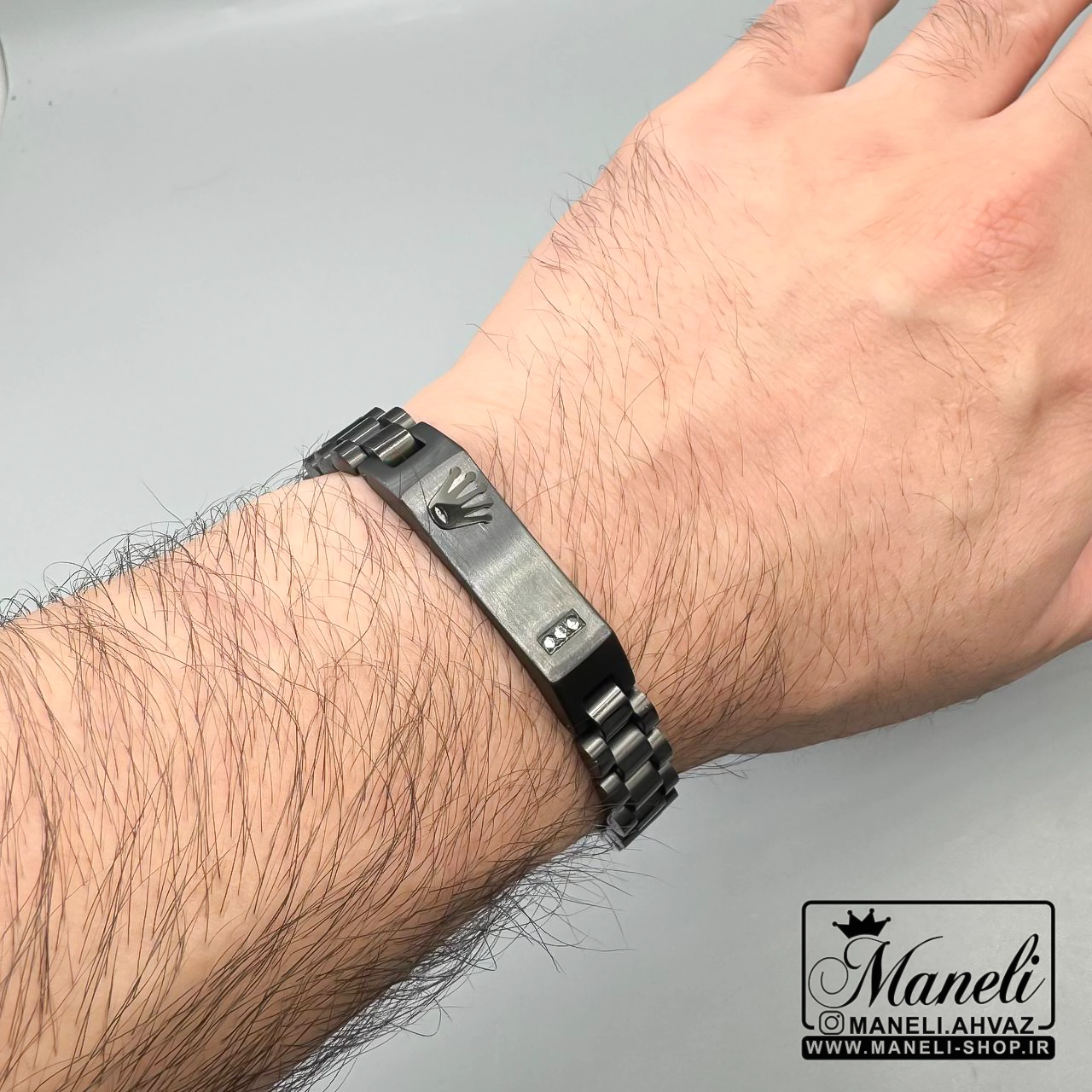 fxgdgg دستبند مشکی رولکس مردانه رنگ ثابت|14040526 - Image 1