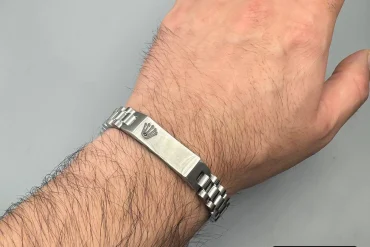دستبند رولکس استیل سه رج نقره ای رنگ ثابت|14040548