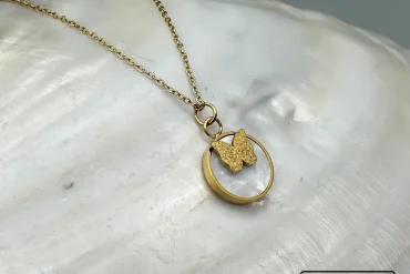 گردنبند زنانه پروانه رنگ ثابت ارزان|140405119