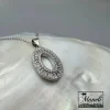 گردنبند زنانه نقره ای نگین باگتی مشابه طلا|140405113