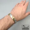دستبند استیل مردانه رنگ ثابت دورنگ|14040518