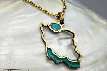 گردنبند استیل طرح نقشه ایران|پلاک ایران|14040563