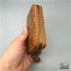 جاکارتی زیپی چرم طبیعی با طرح تایپوگرافی جذاب 14040604 - Image 2