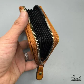 کیف جاکارتی چرم رنگ عسلی با طرح فروهر 14040601 - Image 4