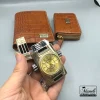 ست چرم 4 تکه با فندک ساعت دار دنیس | چرم طبیعی - عسلی 14040513 - Image 4