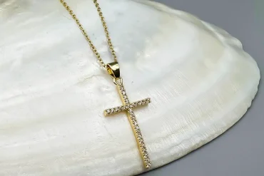 گردنبند زنانه سلیب طلایی رنگ ثابت|140405112