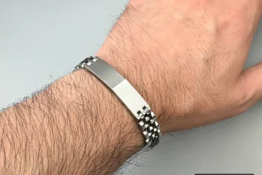 دستبند رولکس مردانه سیلور و مشکی رنگ ثابت|14040536