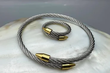 جدیدترین ست دستبند و انگشتر میخی زنانه|14040578