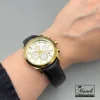 ست ساعت الگانس بند چرم زنانه و مردانه بند مشکی و قاب طلایی|140405149 - Image 2