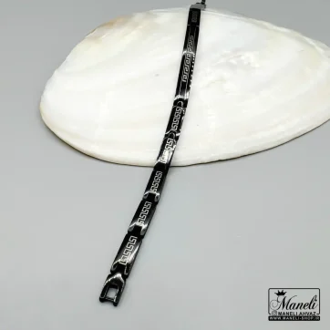 خرید دستبند مردانه استیل مشکی با طرح ورساچه 14040506