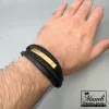 دستبند چرم طبیعی ورساچه مشکی|14040552 - Image 3