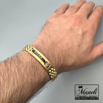 دستبند مردانه رولکس با رنگ طلایی