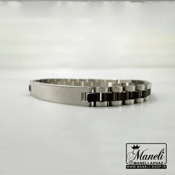 دستبند دو رنگ سیلور ومشکی مردانه رنگ ثابت|14040540 - Image 2