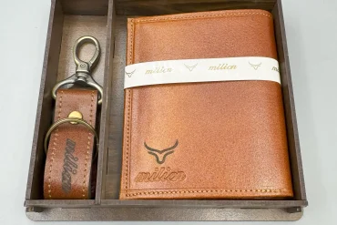 ست سرکلیدی و کیف کوتاه مردانه عسلی|14040612