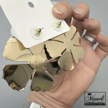 گوشواره طرح گل مشکی طلایی اسپرت|14040645 - Image 3