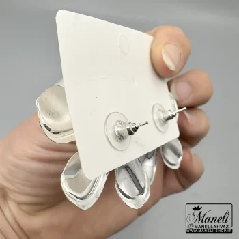 گوشواره گل سفید تک نگین اسپرت |14040646 - Image 2