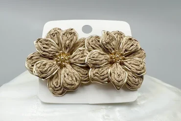 گوشواره کنفی نسکافه ای طلایی|14040641