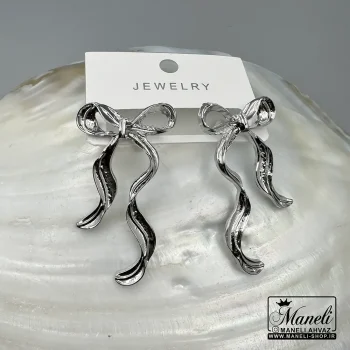 گوشواره ترند پاپیون آبکاری نقره |14040650