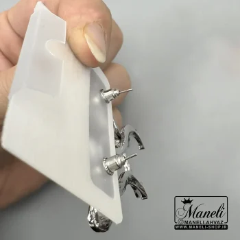 گوشواره ترند پاپیون آبکاری نقره |14040650 - Image 4