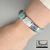 دستبند بنگل زنانه طلایی و ترکیب آبی پررنگ و آبی دریایی|14040624 - Image 3