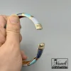 دستبند بنگل زنانه طلایی و ترکیب آبی پررنگ و آبی دریایی|14040624 - Image 2