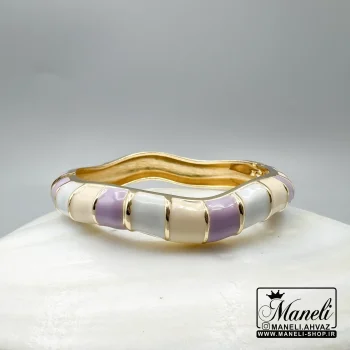 دستبند زنانه بنگل مینا کاری شده رنگ ثابت|14040627