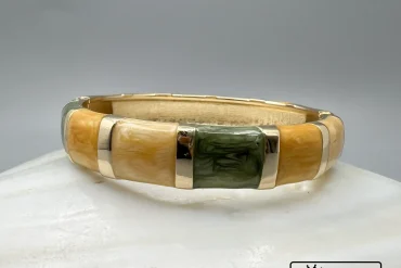 دستبند زنانه بنگل مینا کاری شده رنگ ثابت|14040626