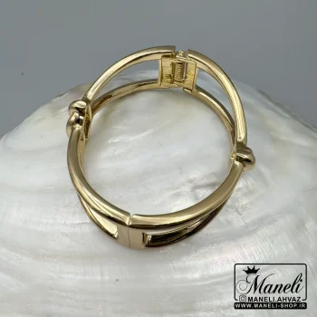 دستبند استیل طلایی طرح گره زنانه رنگ ثابت|14040632 - Image 6