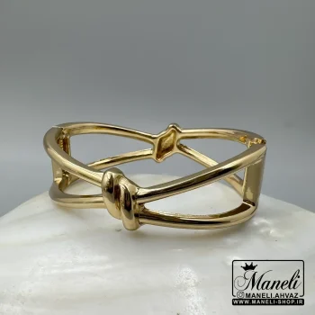 دستبند استیل طلایی طرح گره زنانه رنگ ثابت|14040632