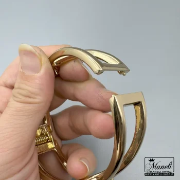 دستبند استیل طلایی طرح گره زنانه رنگ ثابت|14040632 - Image 3