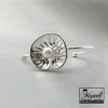 دستبند بنگل مدل گل و ترکیب مروارید آبکاری نقره ترندی|14040638 - Image 3