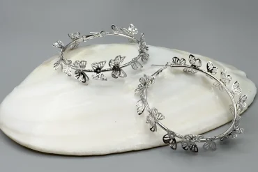 گوشواره حلقه ای مدل پروانه نقره ای |140406119