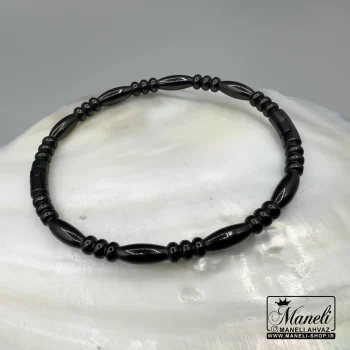 دستبند مردانه بنگل مردانه مشکی طرحدار|140406117