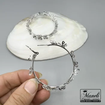 گوشواره حلقه ای مدل پروانه نقره ای |140406119 - Image 3