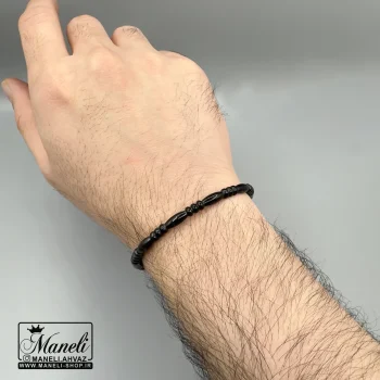 دستبند مردانه بنگل مردانه مشکی طرحدار|140406117 - Image 3