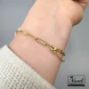 دستبند ظریف طلایی طرح  قلب و کلید |14040629 - Image 4