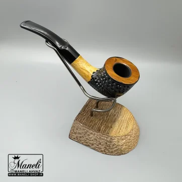 پیپ چوبی ساوینلی دو رنگ با آتشگاه طرح دار | 14040662