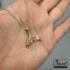 گردنبند دخترانه دم وال نگین صورتی |140406104 - Image 2
