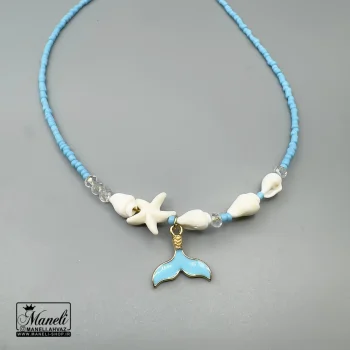گردنبند زنانه دم وال آبی با ترکیب ستاره و صدف|14040718 - Image 2
