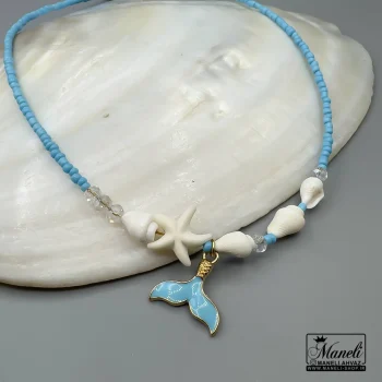 گردنبند زنانه دم وال آبی با ترکیب ستاره و صدف|14040718 - Image 4