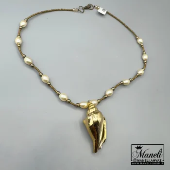 گردنبند صدف و مروارید طلایی و سفید ومروارید|14040719 - Image 4