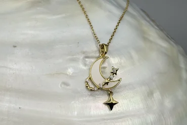 گردنبند ماه و ستاره استیل رنگ ثابت |140406108