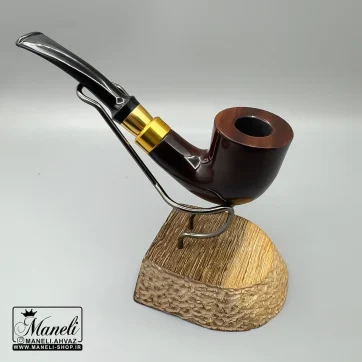 پیپ چوبی کاپیتان بلک قهوه ای با حلقه طلایی | 14040665