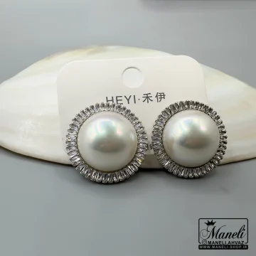 گوشواره مجلسی نگین باگتی با ترکیب مروارید|140406103 - Image 3