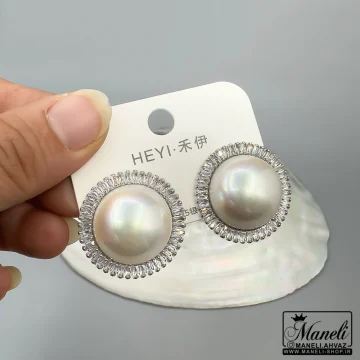 گوشواره مجلسی نگین باگتی با ترکیب مروارید|140406103