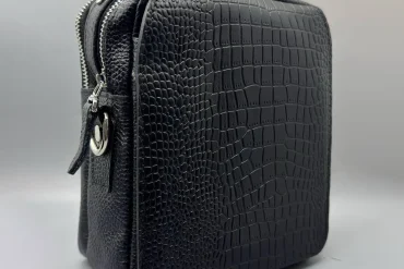 کیف دوشی مشکی چرم طبیعی|اداری |دستی|14040620