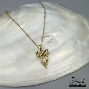 گردنبند طلایی پاپیون نگین دار ترند |14040710